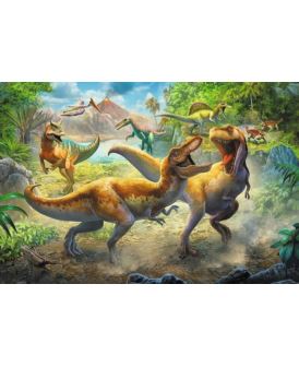 TREFL PUZZLE 160 EL. WALCZĄCE TYRANOZAURY 15360