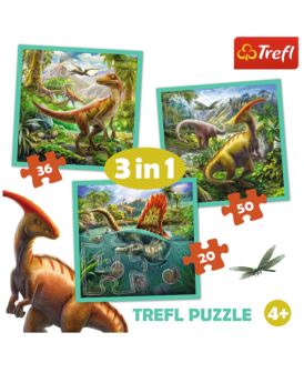TREFL PUZZLE 3W1 NIEZWYKŁY ŚWIAT DINOZAURÓW