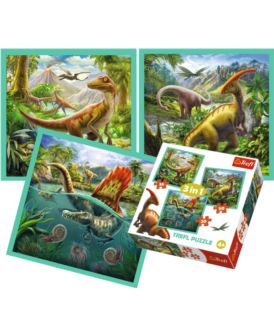 TREFL PUZZLE 3W1 NIEZWYKŁY ŚWIAT DINOZAURÓW