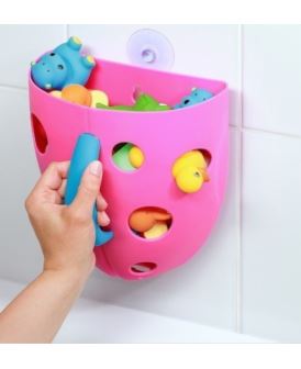 BABYONO 262/4 POJEMNIK NA ZABAWKI KĄPIELOWE RÓŻOWY