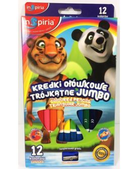 INSPIRIA - KREDKI TRÓJKĄTNE JUMBO 12-KOL