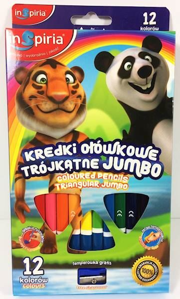 INSPIRIA - KREDKI TRÓJKĄTNE JUMBO 12-KOL
