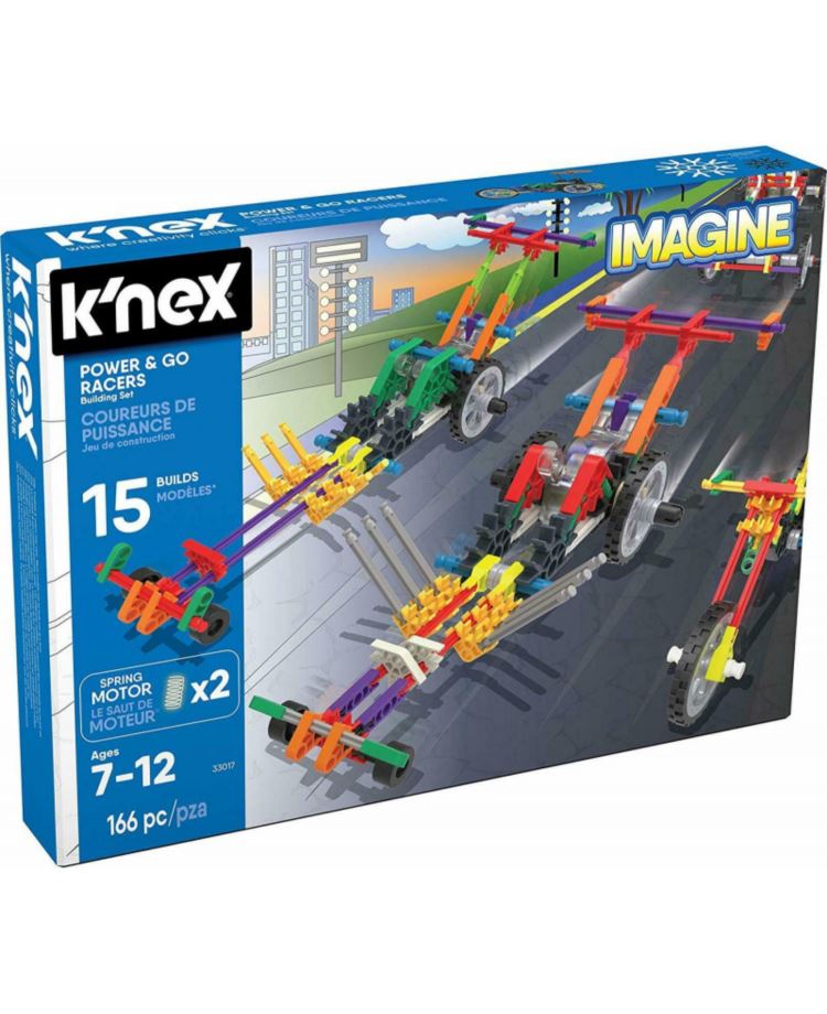 K'NEX IMAGINE WYŚCIGÓWKI ZESTAW 15 MODELI 166 EL.