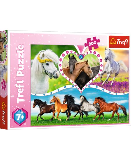 TREFL PUZZLE 200 EL. PIĘKNE KONIE