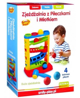 SMILY PLAY ZJEŻDZALNIA DLA PIŁECZEK Z MŁOTECZKIEM