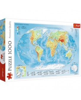 TREFL PUZZLE 1000 EL. MAPA FIZYCZNA ŚWIATA