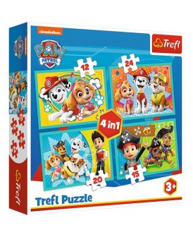 TREFL PUZZLE 4W1 12, 24, 20, 15EL EKIPA PSI PATROL