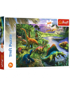 TREFL PUZZLE 200 EL. DRAPIEŻNE DINOZAURY