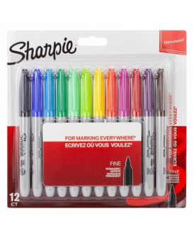 SHARPIE MARKERY PERMANENTNE FINE KPL 12-KOL.