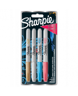 SHARPIE MARKERY PERMANENTNE METALICZNE 4 SZT.