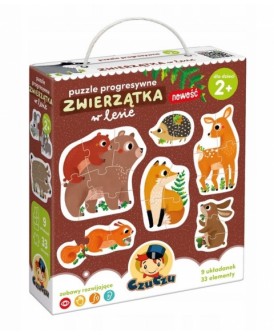 CzuCzu PUZZLE PROGRESYWNE ZWIERZĘTA W LESIE 2 +