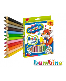 BAMBINO KREDKI 12 KOL. W OPRAWIE DREWNIANEJ + TEMP