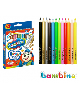 BAMBINO KREDKI 12 KOL. W OPRAWIE DREWNIANEJ