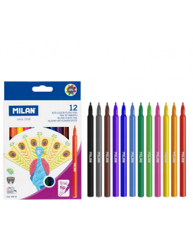 MILAN FLAMASTRY 12-KOL. Z CIENKĄ KOŃCÓWKĄ