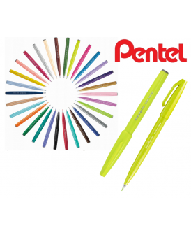 PENTEL PISAK  DO KALIGRAFII BRUSH LIMONKOWY