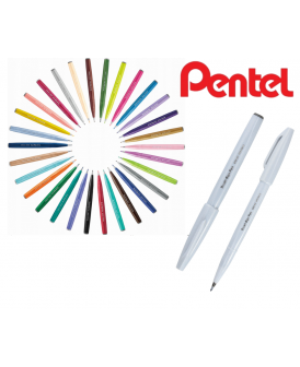 PENTEL PISAK  DO KALIGRAFII BRUSH JASNOSZARY