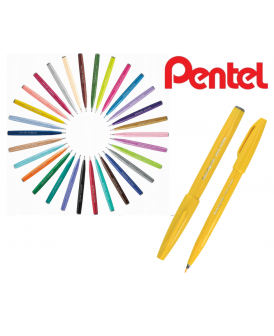PENTEL PISAK  DO KALIGRAFII BRUSH ŻÓŁTY