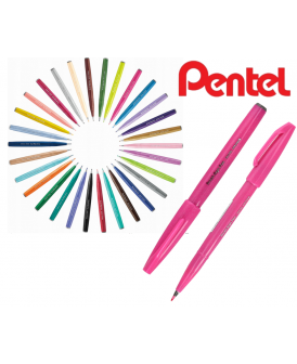 PENTEL PISAK  DO KALIGRAFII BRUSH RÓŻOWY