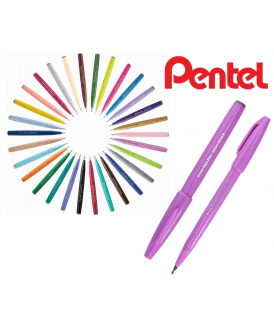PENTEL PISAK  DO KALIGRAFII BRUSH PURPUROWY
