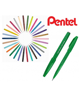 PENTEL PISAK  DO KALIGRAFII BRUSH ZIELONY