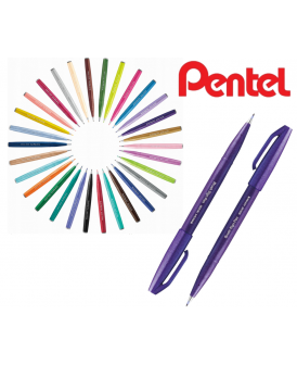 PENTEL PISAK  DO KALIGRAFII BRUSH FIOLETOWY
