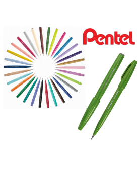 PENTEL PISAK  DO KALIGRAFII BRUSH OLIWKOWY