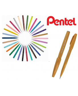 PENTEL PISAK  DO KALIGRAFII BRUSH CIEMNOŻÓŁTY