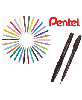 PENTEL PISAK  DO KALIGRAFII BRUSH CIEMNOBRĄZOWY