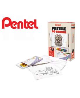 PENTEL PASTELE DO TKANIN 15 KOL. MARKER + KOSZULKA