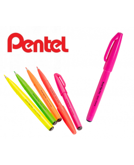 PENTEL PISAK  DO KALIGRAFII BRUSH FLUO RÓŻOWY