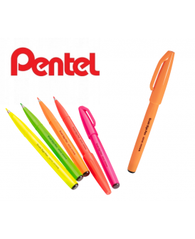 PENTEL PISAK  DO KALIGRAFII BRUSH FLUO POMARAŃCZ