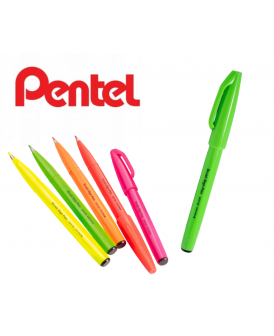 PENTEL PISAK  DO KALIGRAFII BRUSH FLUO ZIELONY