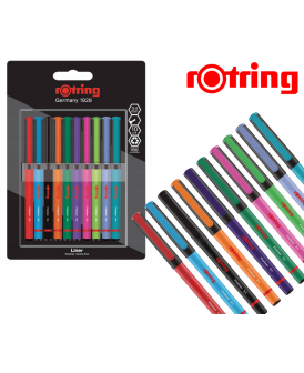 ROTRING KOMPLET CIENKOPISÓW LINER 0.4 MIX 10SZT