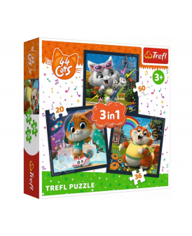 TREFL PUZZLE 3W1 POZNAJ UROCZE KOCIAKI