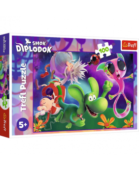 TREFL PUZZLE 100 EL. SMOK DIPLODOK I PRZYJACIELE