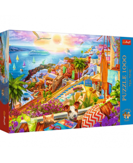 TREFL PUZZLE PREM 1000 EL. Z WIZYTĄ NA SANTORINI