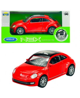 WELLY 1:34 VOLKSWAGEN THE BEETLE CZERWONY SZYBER