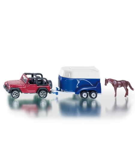 SIKU 1651 JEEP Z PRZECZEPĄ NA KONIE