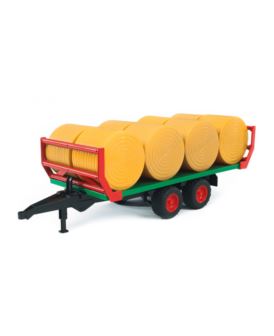 BRUDER 02220 PRZYCZEPA DO TRANSPORTU SIANA + 8 BEL