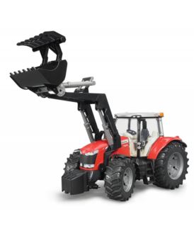 BRUDER 03047 TRAKTOR MASSEY FERGUSON Z ŁADOWARKĄ