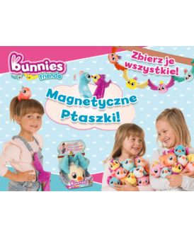 BUNNIES FRIENDS POMARAŃCZOWY PTASZEK Z MAGNESEM